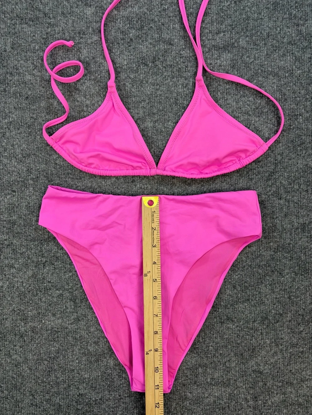 SKIMS Signature Swim Taffy Pink Triangle Bikini Set Women's Small Resort Beach